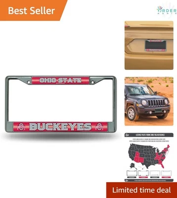 Блестящая хромированная рамка для номерного знака 12x6 дюймов серебристый командный цвет аксессуар для автомобиля - Изображение 1 из 4