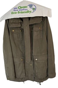 Gabardina Burberry Brit Hunter verde militar para mujer mediana de cuero de grano de vaca con cinturón - Imagen 1 de 23