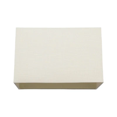 HAPPY HOMEWARES Large Rectangular Cream Linen Fabric Lamp Shade for Table and Floor Lamp Base...