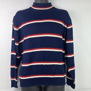 Vintage Jantzen Made in USA NFL Endorsed Knit Jumper Mens M Navy Blue/Red 55/64 - Picture 1 of 6