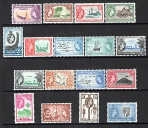 Solomon Islands - QEII - 1956 - Set of 17 - SG82/96 - MLH - CV £100 - Picture 1 of 2