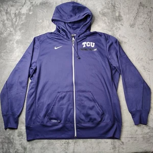 TCU Horned Frogs Nike Therma Fit Jacket Mens 3XL Purple Zip Up Fleece Lined - Picture 1 of 16