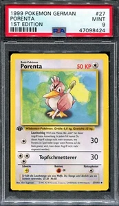 PSA 9 Pokemon 1999 German Deutsch 1st Edition Base Porenta Farfetch'd #27 - Picture 1 of 2