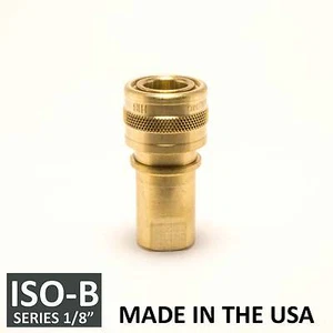 Accoppiatore tubo idraulico 1/8" ISO-B scollegamento rapido ottone - (ISO 7241-1 B) - Foto 1 di 3