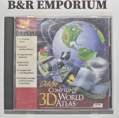 Compton's Deluxe 3D World Atlas - (1998 The Learning Company) - Used CD-ROM - Image 1 of 3