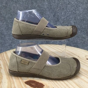 Keen Shoes Womens 9.5 Sienna Mary Jane Flats 014217 Taupe Fabric Elastic Strap - Picture 1 of 15