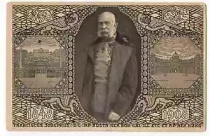 Tarjeta de correspondencia aniversario emperador Francisco José 1848-1908 POSTAL 0113210 OS - Imagen 1 de 2
