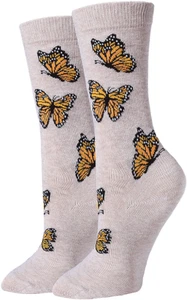 Monarch Butterfly Women's Crew Socks Size 9-11 Sock Harbor Novelty Fashion New - Picture 1 of 1