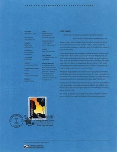 #0520 37c Child Health #3938 Souvenir Page - Picture 1 of 1