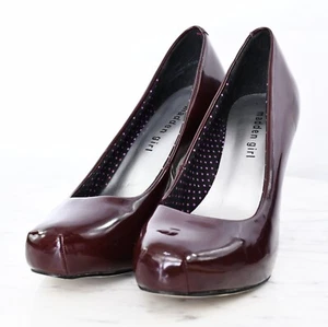 Madden Girl Women's Getta Pump Pinup Patent Wine High Heels Sz 7 Faux-Leather - Picture 1 of 7