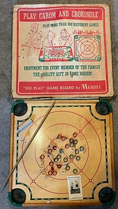 Vintage 1960's Merdel #100 Carom Wood Board Game Accessories Box USA - Picture 1 of 5