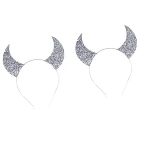 2 Pcs Halloween Horn Headpiece Halloween Sequins Horn Headband - Picture 1 of 12