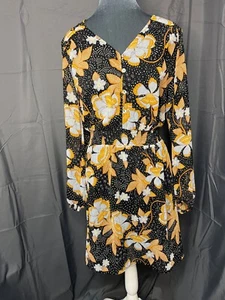 Daniel Rainn Womens Shift Dress V Neck Long Sleeve Floral Print Size S - Picture 1 of 6