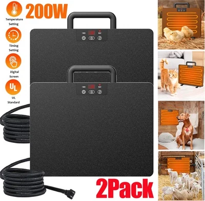 2Pcs Winter Chicken Coop Heater 200W Radiant Space Heat Flat Panel for Chick Pet