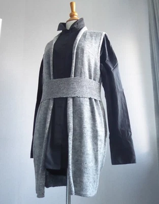 Сара Пачини Lagenlook длинный шерсти смесь табард/металлическая нить новый с Ярлыками RRP £195 один размер - Изображение 1 из 4