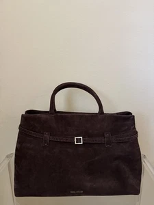 Manu Atelier Le Cambon 35 Deep Brown Suede Leather Bag - Picture 1 of 7