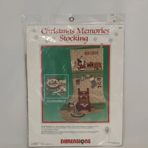 1989 Dimensions Christmas Memories Stocking Counted Cross Stitch Kit New - Picture 1 of 3