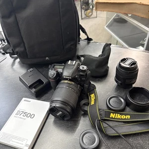 Nikon D7500 digitale 20,9-MP-Spiegelreflexkamera 18–140 mm VR-Objektiv 40 mm Micro-Kit mit Tasche - Bild 1 von 18