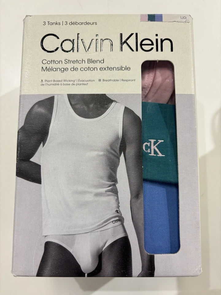 CALVIN KLEIN UNDERWEAR TANK TOP COTTON MULTICOLOR 3-PACK SIZE L - Image 1 of 4