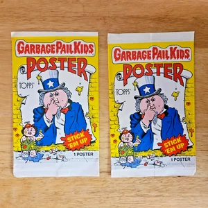 (2) sealed 1986 Topps Garbage Pail Kids Poster Packs , 1 EMPTY RARE ERROR PACK ! - Picture 1 of 2