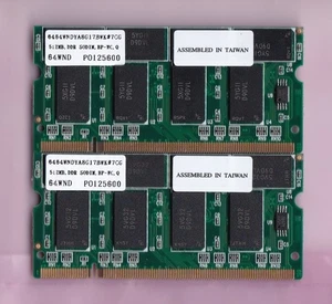 1GB 2x512MB PC-2700S DDR-333 PNY 64WND MICRON LAPTOP SO-DIMM DDR1 Ram Memory Kit - Picture 1 of 3