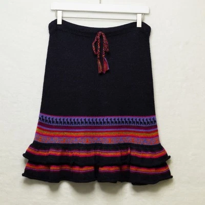 INKA TRADITION Bebé Lana Alpaca Volantes Rayas Falda Hecha a Mano en Perú Talla S/M Foto 1 de 4