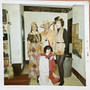 Woman in Halloween Costumes VINTAGE COLOR PHOTO ORIGINAL costume man in drag - Picture 1 of 3
