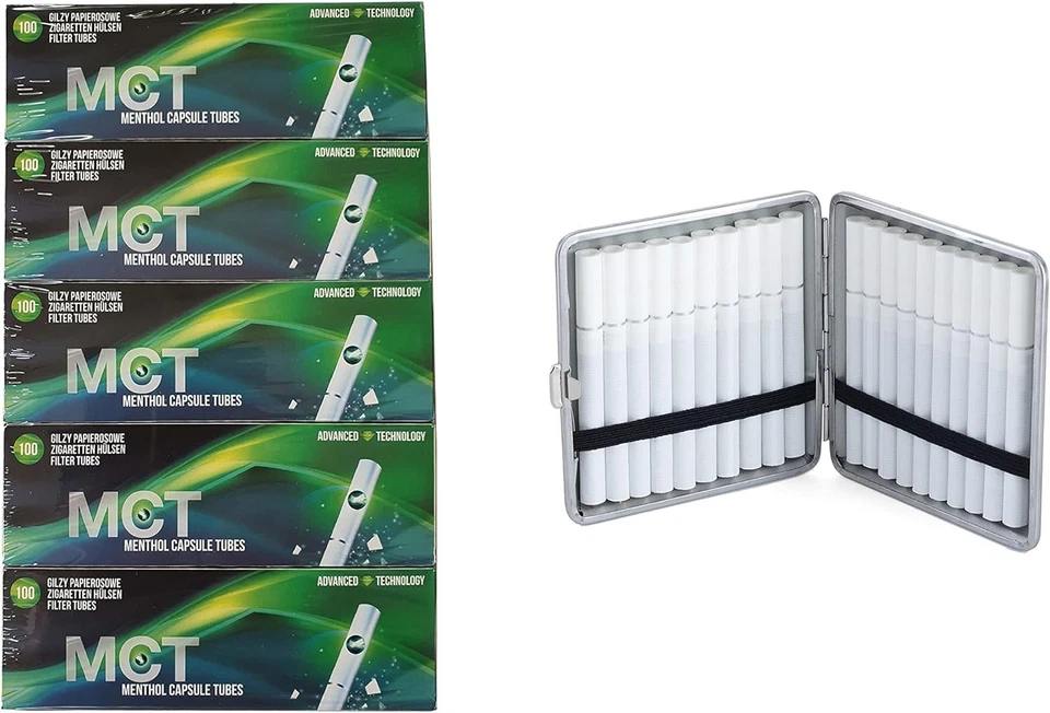 MCT Menthol Fresh Click Filterhülsen (1000 Filterhülsen) inkl. gratis Etui - Bild 1 von 1
