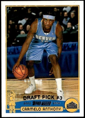 2003-04 Topps #223 Carmelo Anthony Draft Pick Rookie E1 - Image 1 of 2