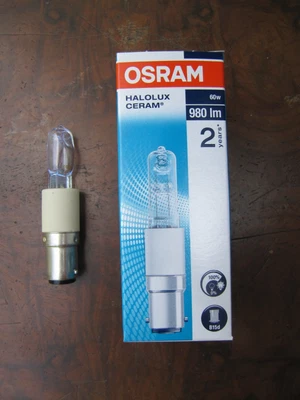 ECHTE OSRAM HALOLUX CERAM B15d 60W 64406 KL KLAR DIMMBAR MADE IN GERMANY ! - Bild 1 von 4