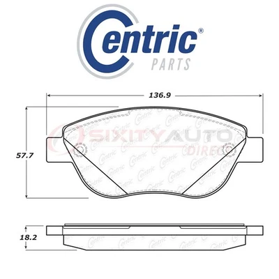 Centric Posi Quiet Metallic Brake Pads w Shims for 2012-2017 Fiat 500 1.4L am Foto 1 de 4