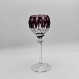 Ajka Crystal King Louis Purple Cut To Clear Crystal Wine Glass Pristine 7.75”H - Picture 1 of 9
