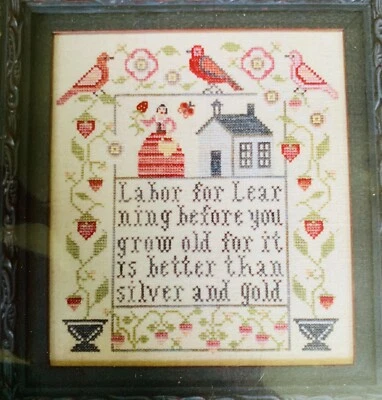 New Plum Street Samplers LABOR FOR LEARNING Cross Stitch Pattern Chart - Image 1 of 4