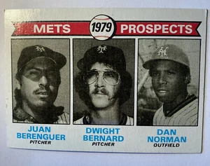 1979 Topps Mets Prospects - Juan Berenguer/Dwight Bernard/Dan Norman Rookie nuovo - Foto 1 di 2