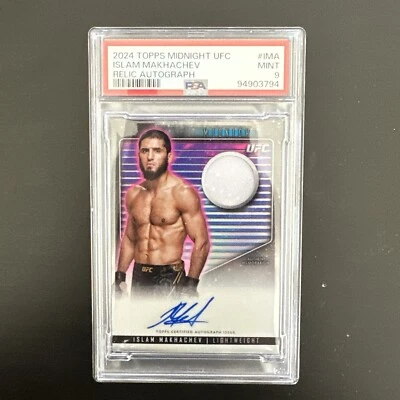 2024 Topps Midnight UFC Islam Makhachev Relic Autograph  PSA 9 - POP 1 🔥 - Image 1 of 3