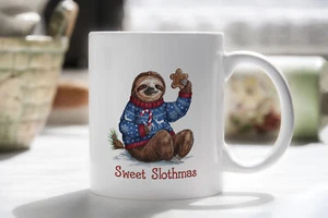 Christmas Sloth Mug Sweet Slothmas Coffee Novelty Cup - Picture 1 of 6