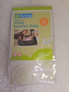 Light Green Brica 100% Cotton Fold n Go TRAVEL Bassinet Sheet - Fitted - Picture 1 of 4