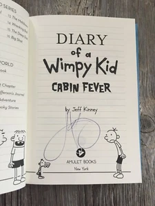 SIGNED & NEW - CABIN FEVER (Diary of a Wimpy Kid #6) by Jeff Kinney (2011, HC) - Picture 1 of 7
