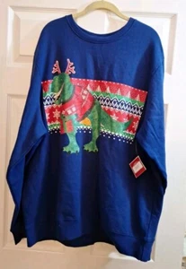 Brand new mens size 2x dinosaur christmas sweatshirt - Picture 1 of 5