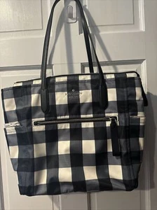 Kate Spade New York Black Multi Plaid Textured Gingham Large Chelsea Tote - Picture 1 of 5
