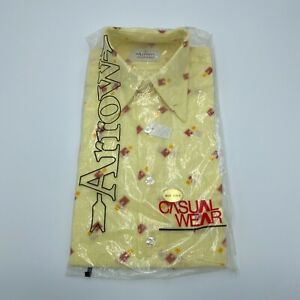Arrow Sport Wear Short Sleeve Dress Shirt Mens M Medium Yellow NEW WITH TAGS 