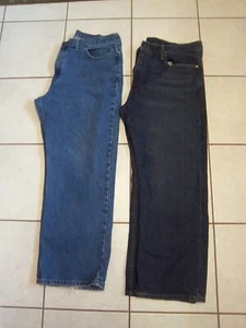 Neu 2 Paar Herren Relaxed Straight 38 x 30 Denim Flex Blue Jeans Levis & FadedGly - Bild 1 von 15