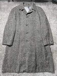 70s Vintage Gray Wool Tweed Coat Made In USA Unionmade Style Manor Bond Clothes - Picture 1 of 14