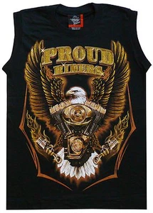 Camisa muscular camiseta axila talla S Proud Riders águila indio motocicleta motociclista triker - Imagen 1 de 2