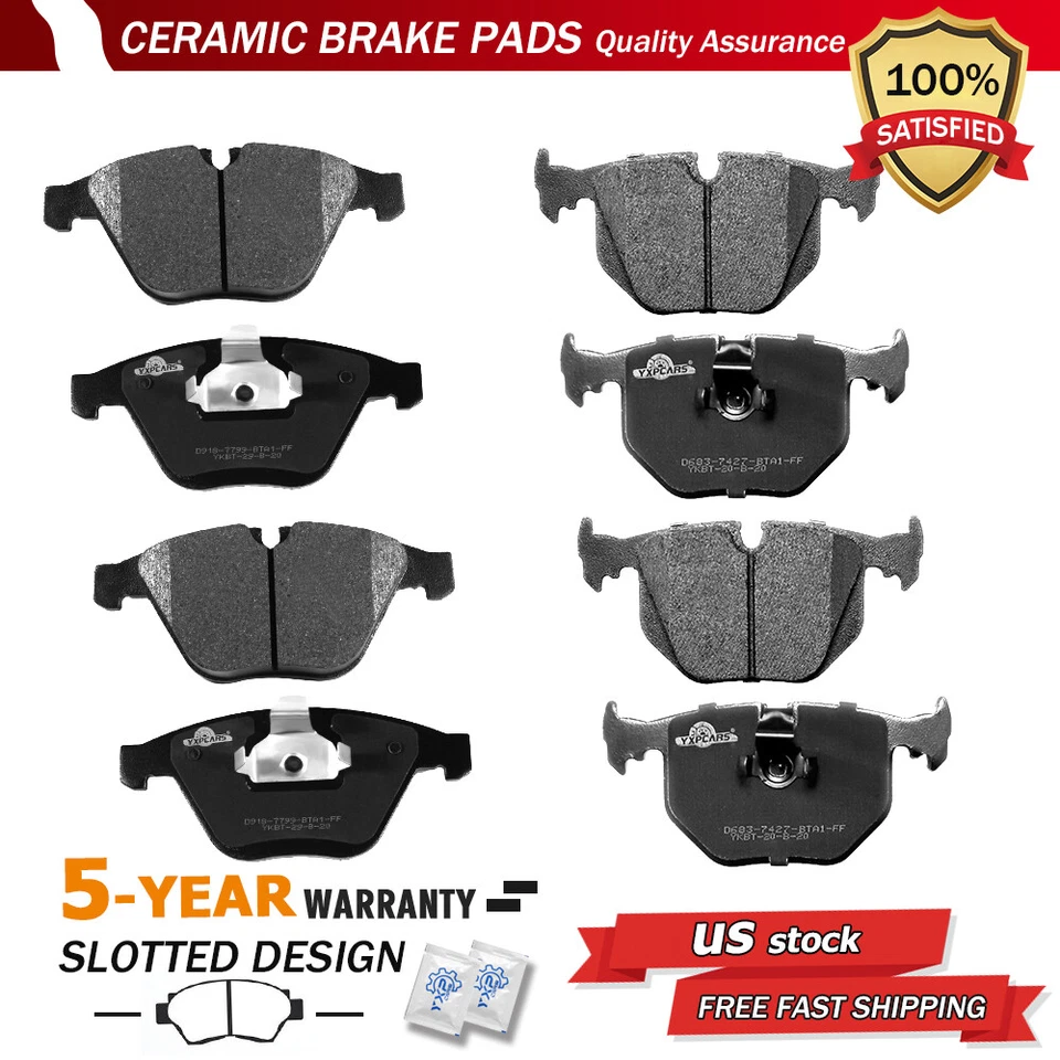 Front & Rear Ceramic Brake Pads for BMW 525i 525xi 528i xDrive 530i 530xi 535xi - Image 1 of 4