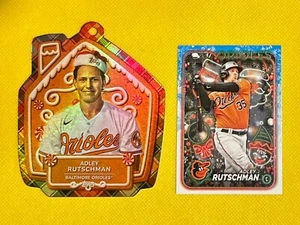 ADLEY RUTSCHMAN 2024 Topps HOLIDAY #H194 and HOLIDAY ORNAMENT #MLBO-18 - Picture 1 of 2