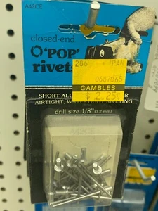 Vintage Bostik Popnieten 1/8" Durchmesser 1/8" Griff geschlossenes Ende (Stck 25) selten NOS - Bild 1 von 4