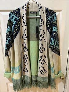 Anthropology Gypsy 05 Global Village Cardigan Fransen Pullover Gr. L Neu - Bild 1 von 10