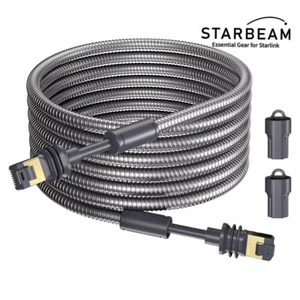 STARBEAM Starlink Gen3 Outdoor Armoured Stainless Steel Sleeve Ethernet Cable 10 - Picture 1 of 5