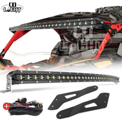 For Can-am Maverick X3 DS RS MAX Curved 50" LED Light Bar Upper Roof Brackets - Image 1 of 4